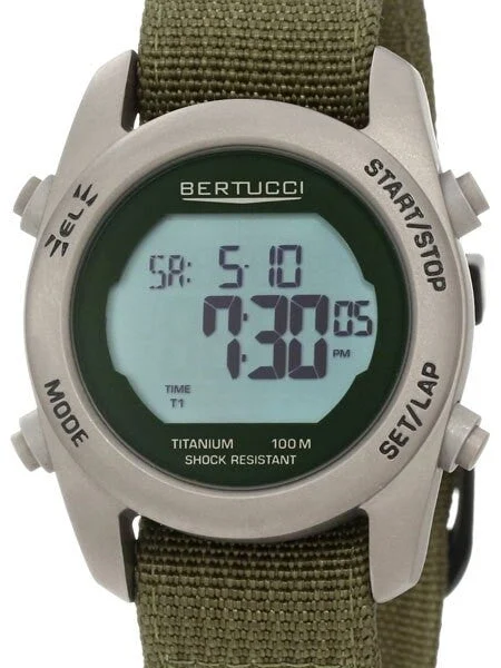 Bertucci Digital Multi-Function Titanium Chronograph Watch with Alarm #23006 41 mm kol saati