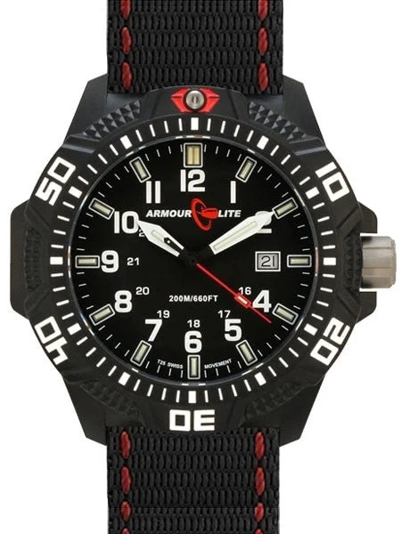 Armourlite Caliber Series Black Dial Watch with Tritium Illumination and Sapphire Crystal