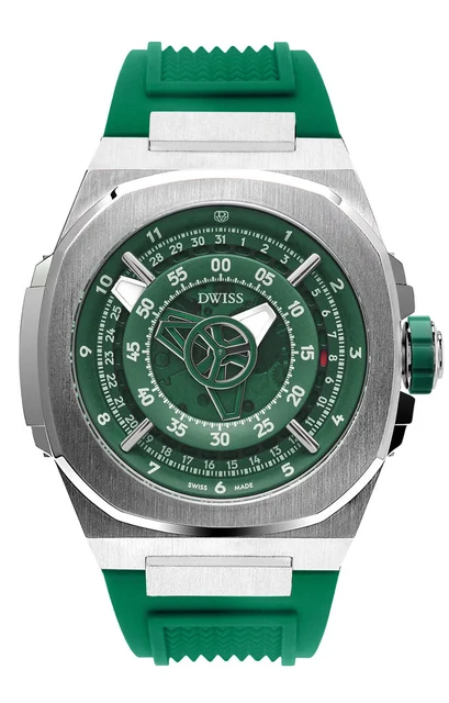 DWISS DWISS M3 M3-green-rubber kol saati
