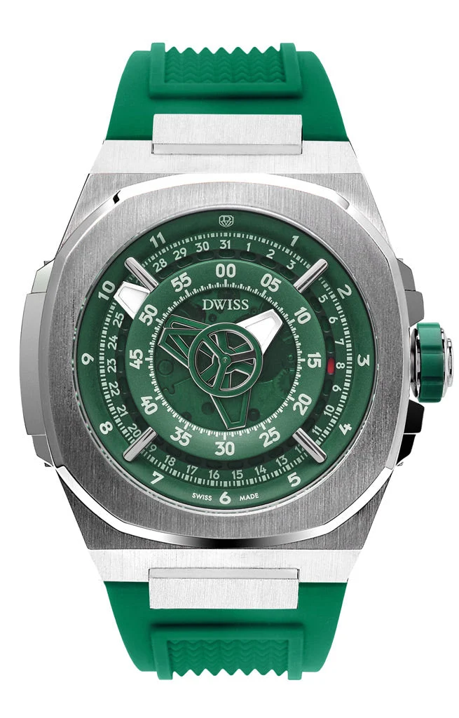 DWISS DWISS M3 M3-green-rubber 42 mm kol saati