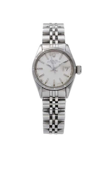 Rolex Ref. 6519, self-winding, centre-seconds, date, silver dial; “Datejust”; stainless st
