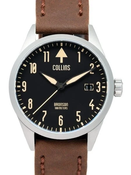 Collins Bronson Automatic Watch with 40mm Case and AR Sapphire Crystal #CWA01 kol saati