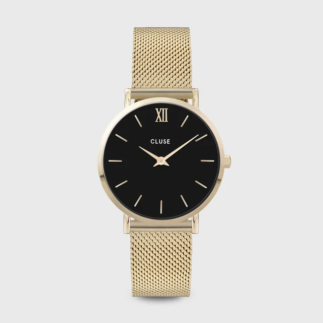 CLUSE Minuit Watch Mesh, Black, Gold Colour CW0101203017 kol saati