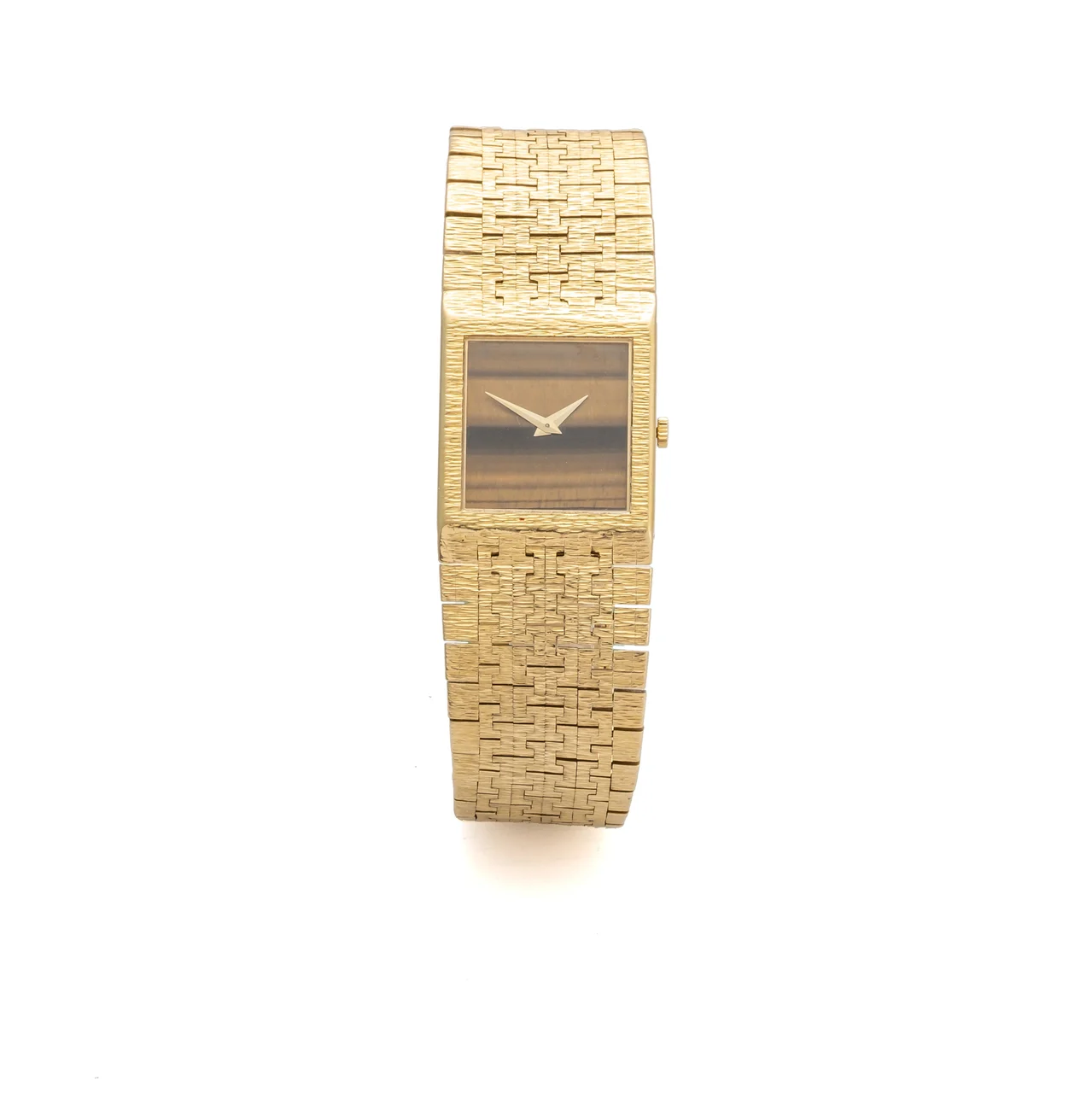 Piaget Ref. 9133 RA 6, tiger’s eye (quartz stone) dial; 18K yellow gold kol saati