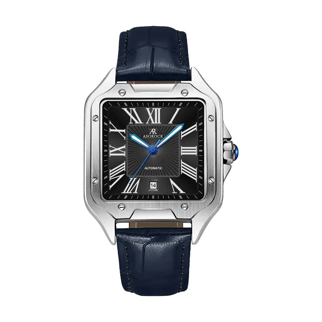 ASOROCK WATCHES Silver/Black - navy blue strap Diplomat (Pre-order ships out kol saati
