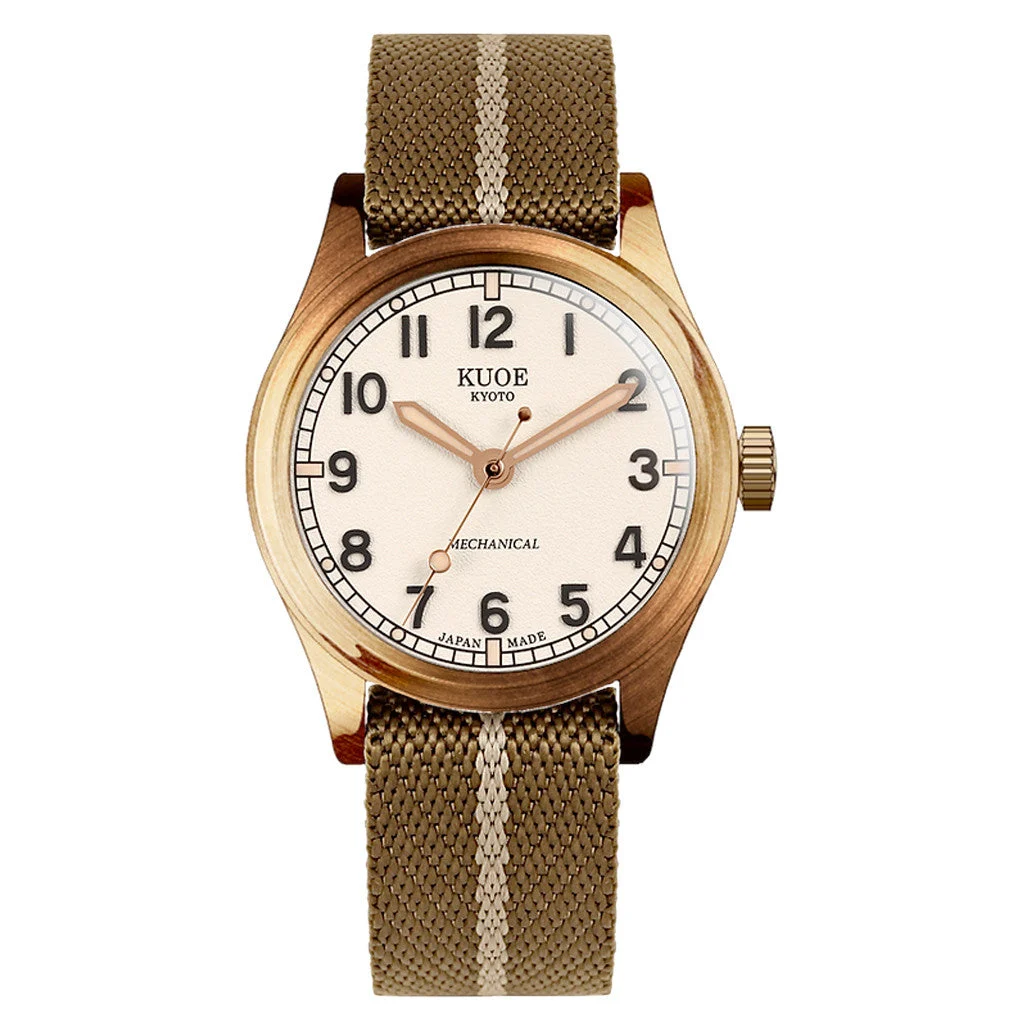Kuoe Old Smith 90-002 Bronze Case Automatic 38mm Watch with Ivory Dial #OS90002BZ-ND-IV-KB-LARGE 38 mm kol saati