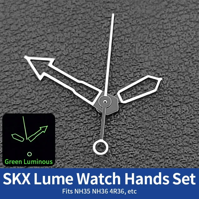 Tandorio Watches Hollow Watch hands Green luminous Watch Hand Set SKX Lume Hands hollow MO