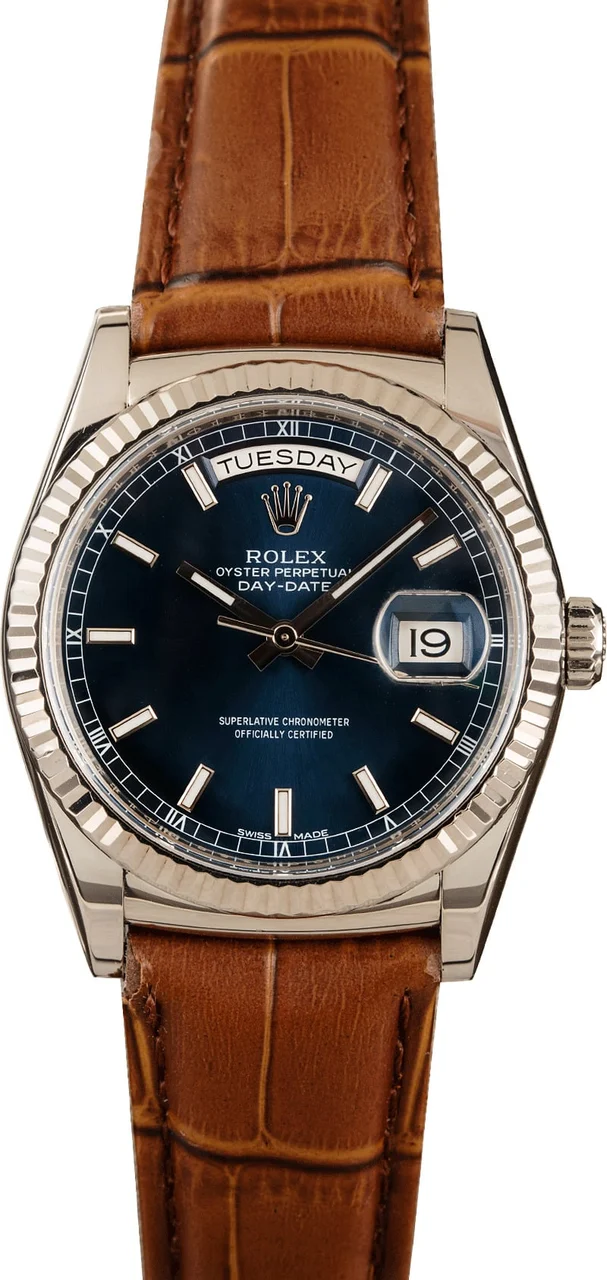Rolex ROLEX REF. 118139, DAY-DATE, 18K WHITE GOLD, CHERRY DIAL 36 mm kol saati