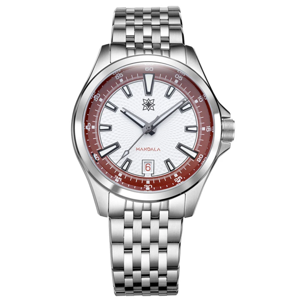 Second Hour Mandala Mk3 Watch with White and Red Dial #SEC-HOU-16 kol saati