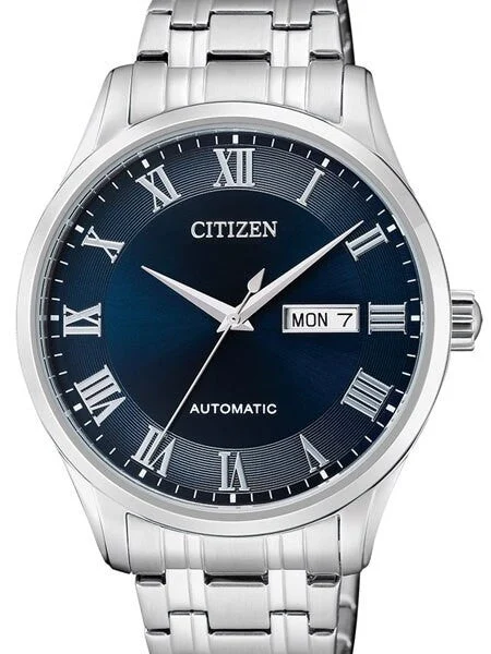Citizen Automatic Blue Dial Watch with Stainless Steel Bracelet #NH8360-80L kol saati