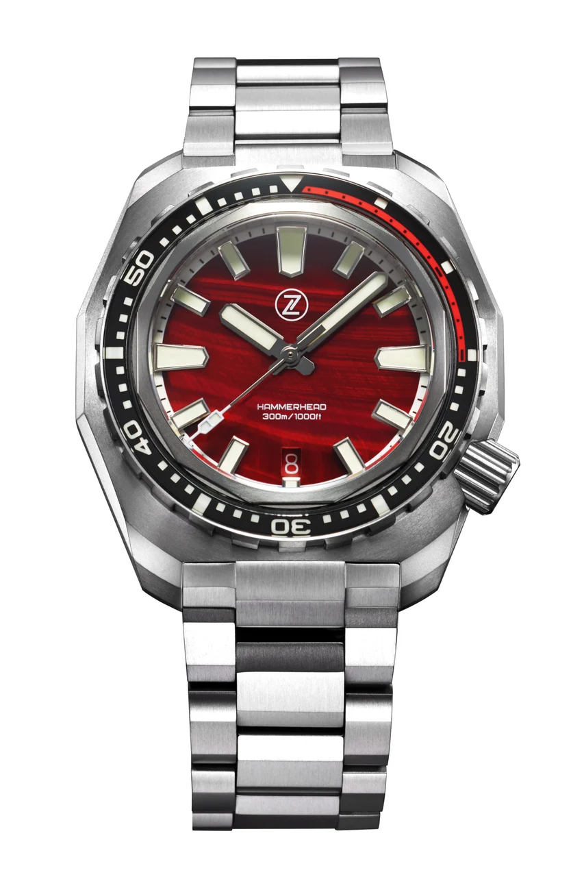 Zelos Hammerhead V3 300m Ti 'Red Tiger's Eye' 44 mm kol saati