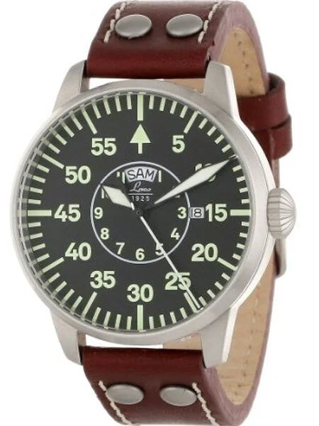 Laco Scratch and Dent - Zurich 1925 Pilot Classic Analog Quartz Watch with Day and Date #861806 SND420 42 mm kol saati