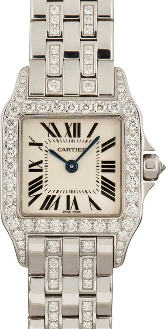 Cartier Santos Demoiselle 18k White Gold WF9003YC kol saati
