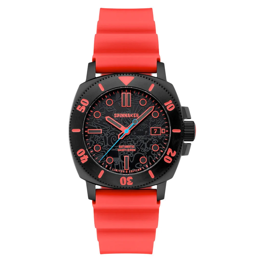 Spinnaker Hull Diver Automatic SpongeBob SquarePants Limited Edition Red Mr Krabs #SP-5147-04 kol saati