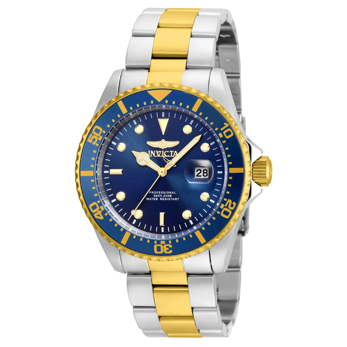 Invicta Pro Diver Watch - 43mm, Steel, Gold (22058) 43 mm kol saati