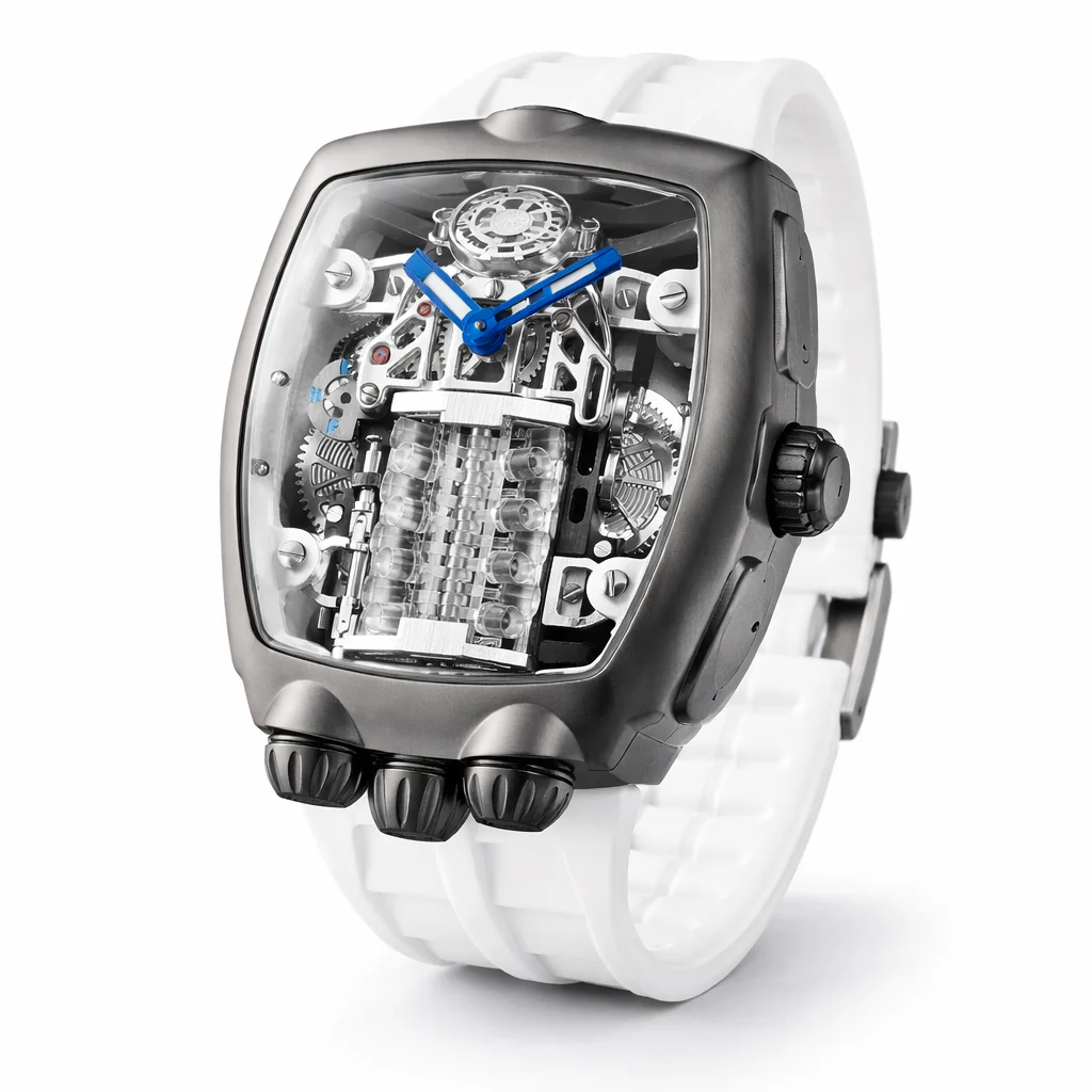 Montres Prestige Invicta Automatic Watch w/ Skeleton Dial - 44mm. White (MPW-0356) 44 mm kol saati