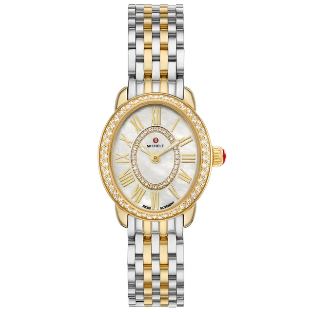 Michele Watches Michele Serein Oval Diamond Two-Tone 18K Gold-Plated Watch, MWW21H000002 k