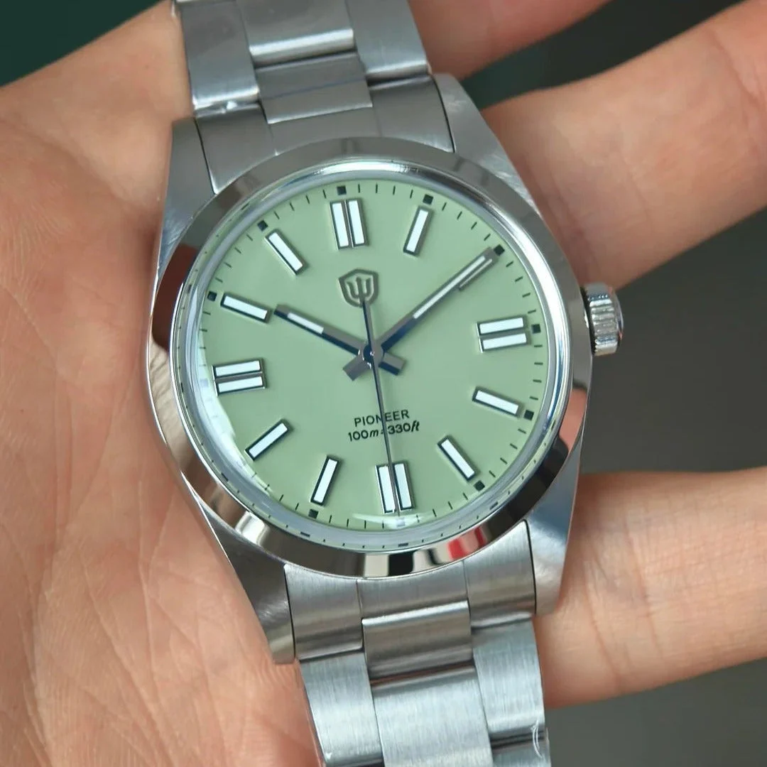 Watchdives Watchdives Watchdives-WD1016B-小号-光蓝/制服蓝-条钉-K1镜-VH31-螺丝带五孔扣 37 mm kol saati