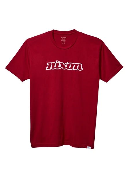 Nixon US Script Eco-Repreve® T-Shirt - Cardinal / White S2858-3446-02 kol saati