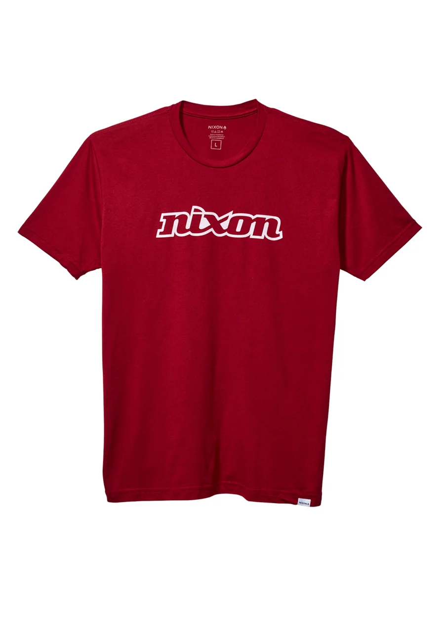 Nixon US Script Eco-Repreve® T-Shirt - Cardinal / White S2858-3446-02 kol saati