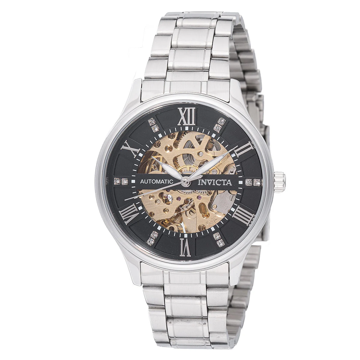 Invicta Objet D Art Automatic Watch w/ Skeleton Dial - 40mm, Silver (69118) 40 mm kol saati