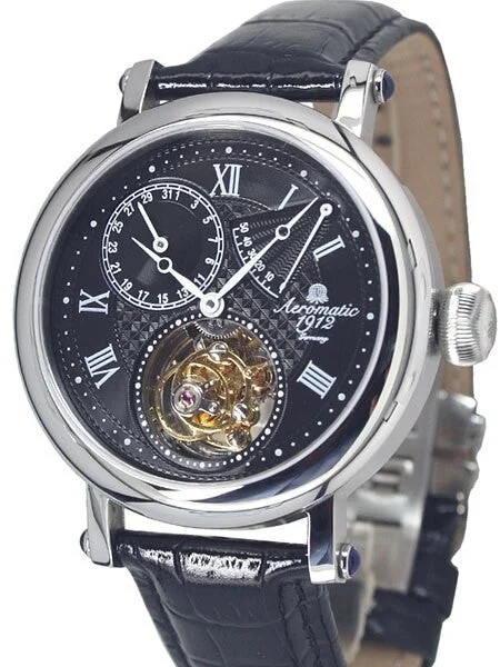 Aeromatic Flying Minute Tourbillon Hand Wind Watch with Power Reserve #A1278 kol saati