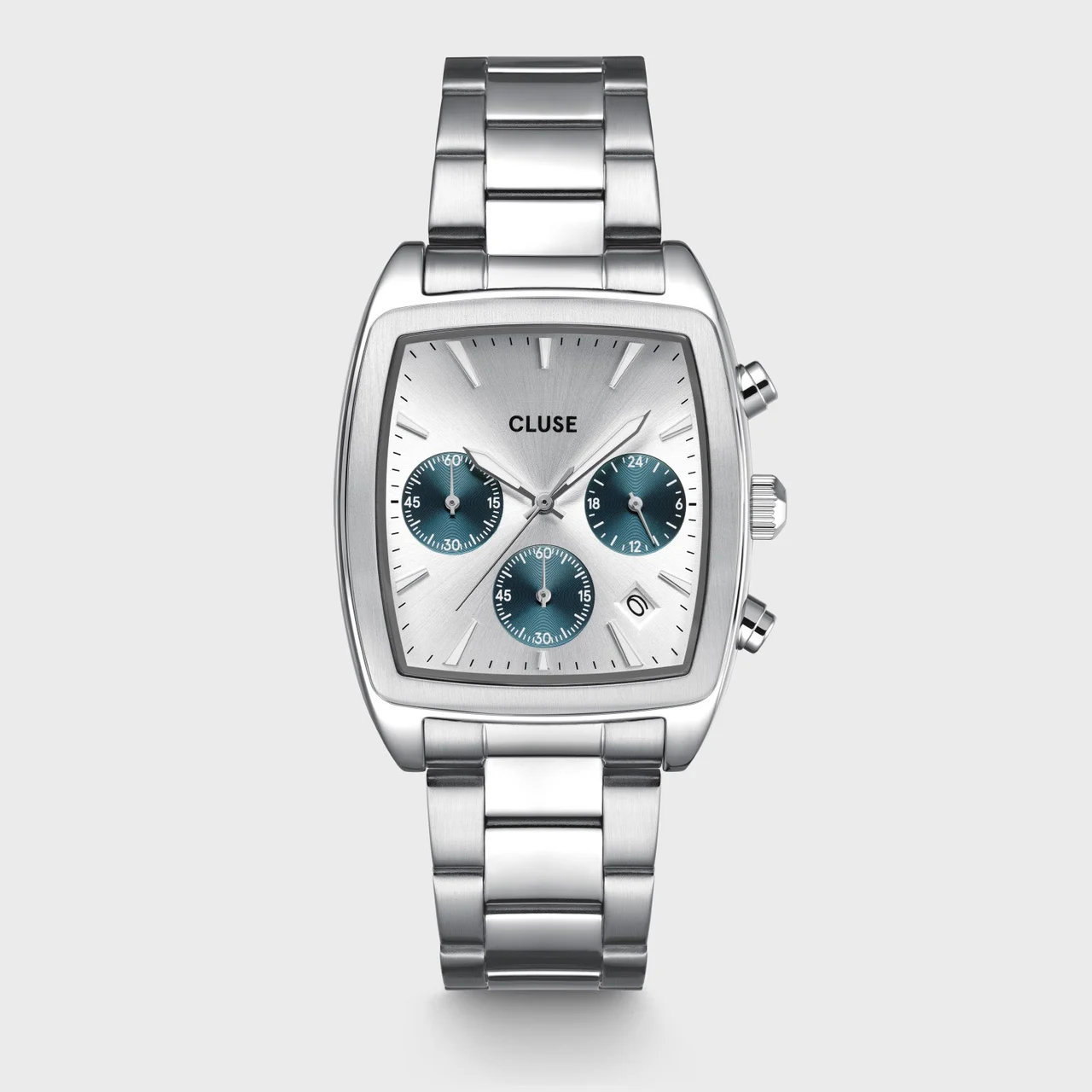 CLUSE Quartaut Chrono Watch Steel, Blue, Full Silver Colour CW52003 kol saati