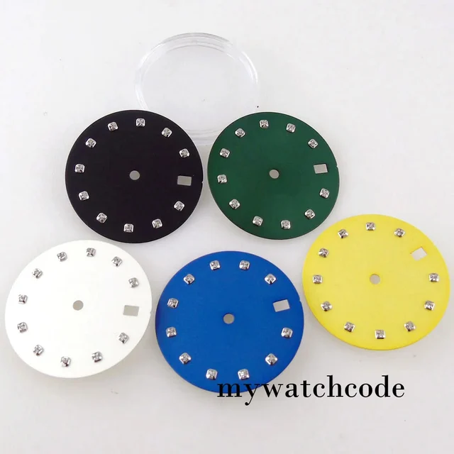 Tandorio Black/Green/Blue/White/Yellow 29mm Watch Dial Date Window Fit for NH35A NH36A Aut