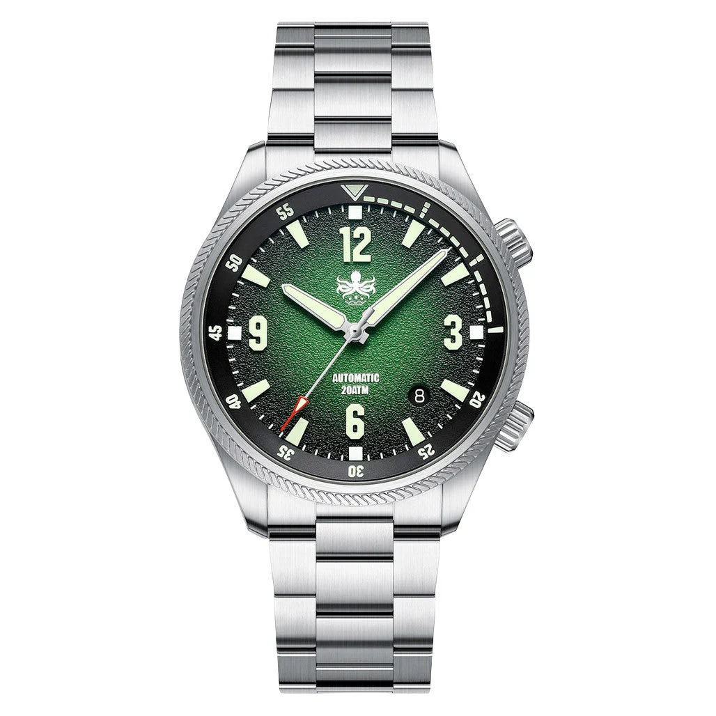 Phoibos Storm Corsair Automatic Diver with Green Dial #PY063A 46 mm kol saati