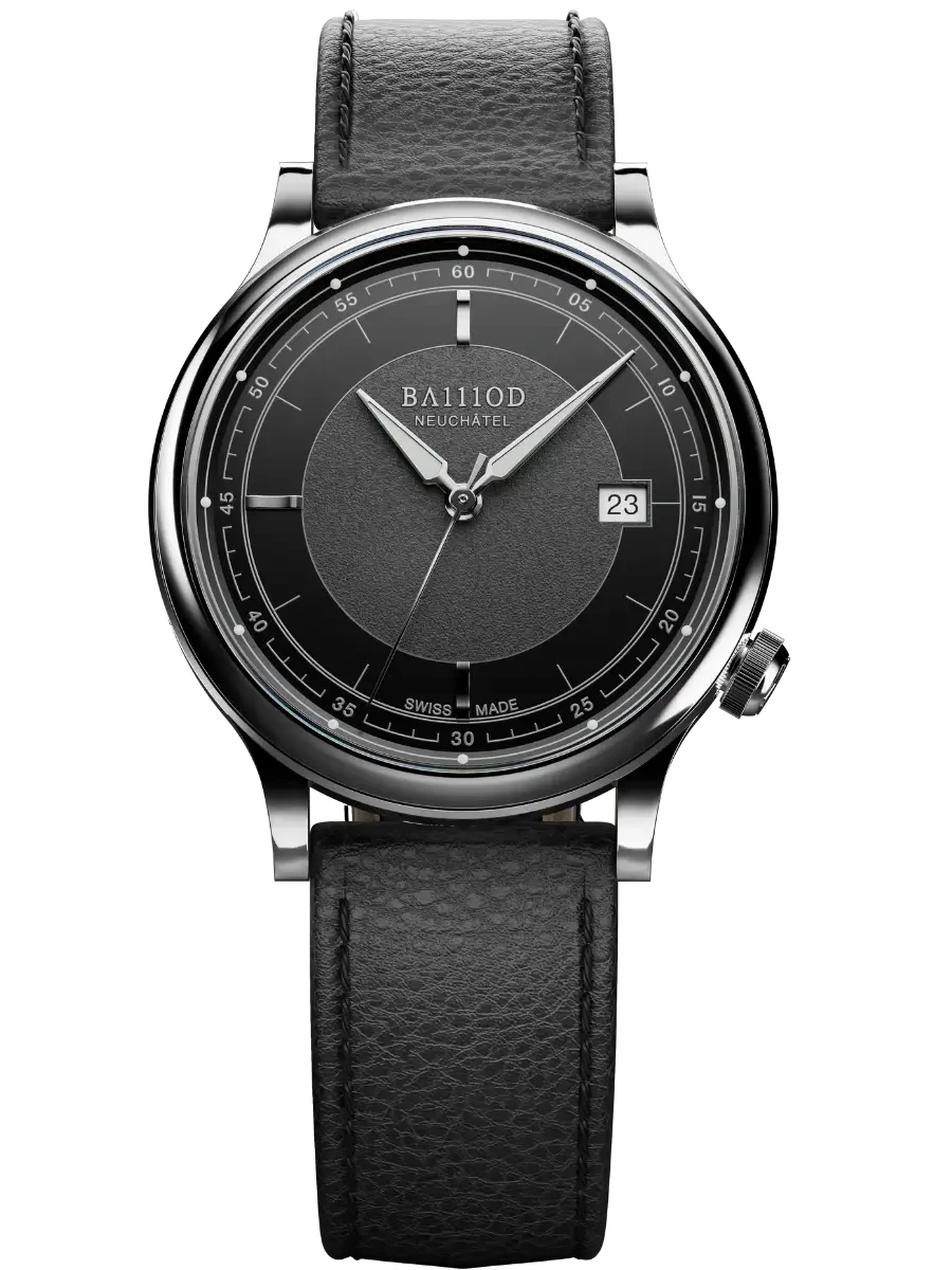 Ba111od Chapter 8 Chapter 8.4 - Black - Grained leather black 41 mm kol saati