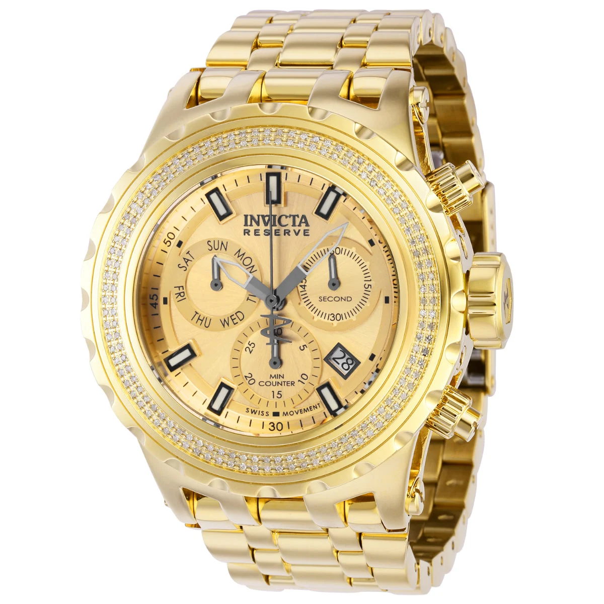 Invicta Reserve Specialty Subaqua 0.71 Carat Diamond Swiss Ronda Z60 Caliber Watch - 52mm, Gold (37325) 52 mm kol saati