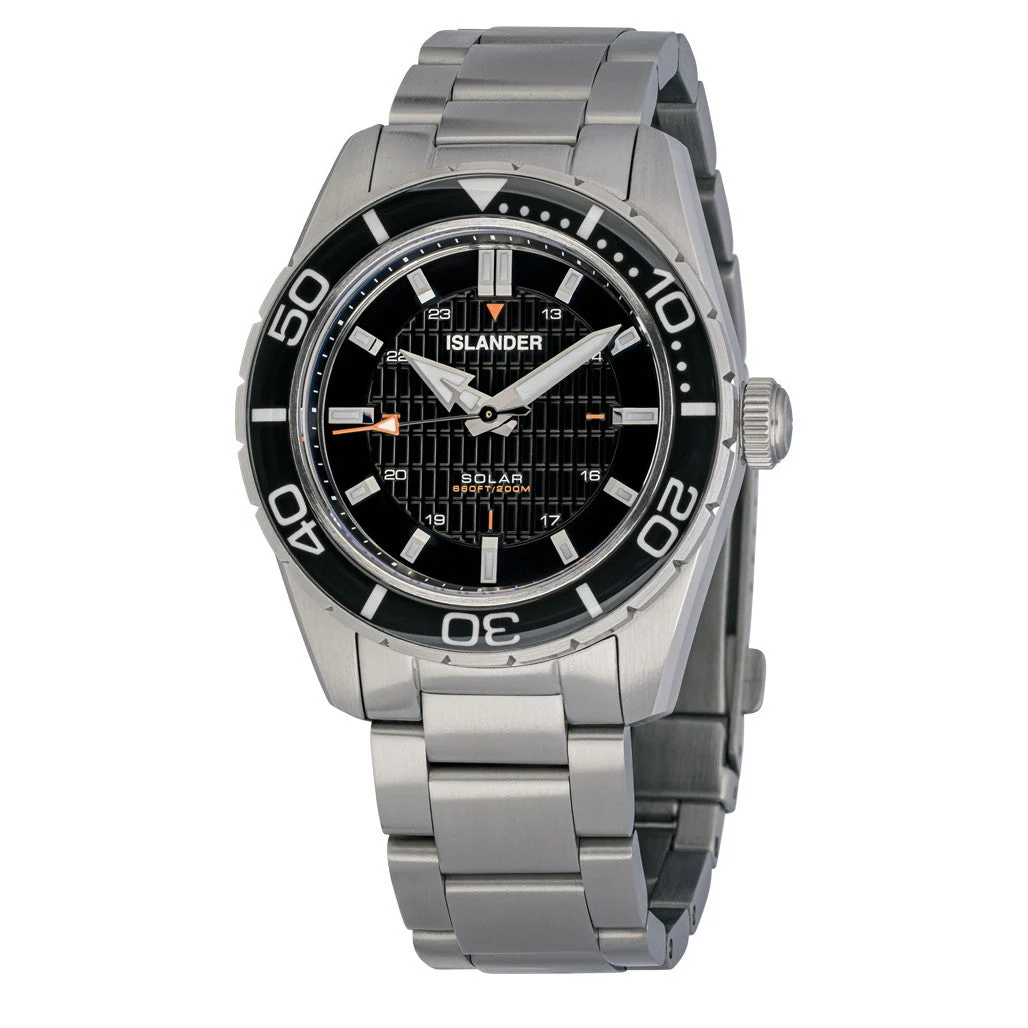 Islander Saltaire 38mm Solar Dive Watch with Ink Black Dial #ISL-278 38 mm kol saati