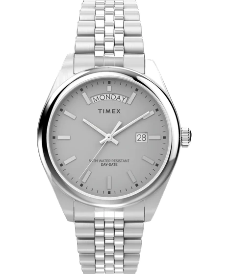 Timex Legacy Day and Date 41mm Stainless Steel Bracelet Watch TW2V67900 kol saati