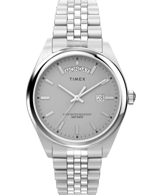 Timex Legacy Day and Date 41mm Stainless Steel Bracelet Watch TW2V67900VQ kol saati