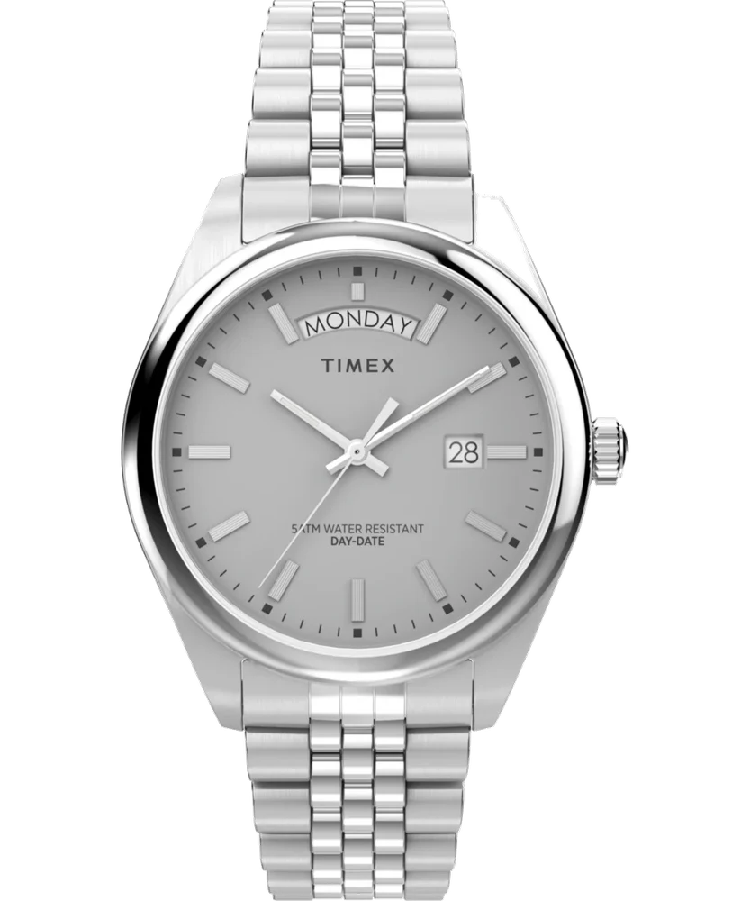 Timex Legacy Day and Date 41mm Stainless Steel Bracelet Watch TW2V67900 41 mm kol saati