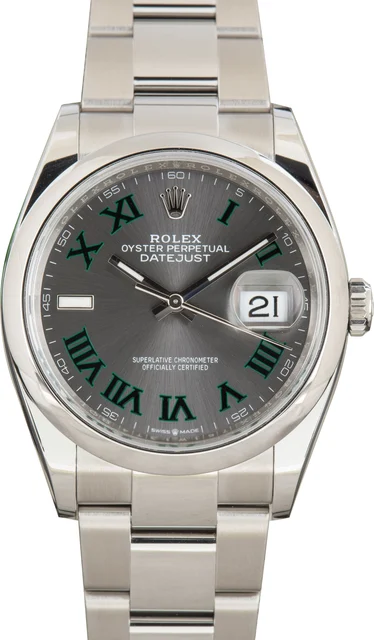 Rolex Oyster Datejust 36 Wimbledon Dial Ref 126200 M126200-0018 kol saati