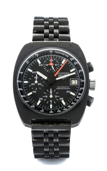 Heuer HEUER, REF. 510.511, CARRERA A fine, black-coated stainless steel self-winding chron
