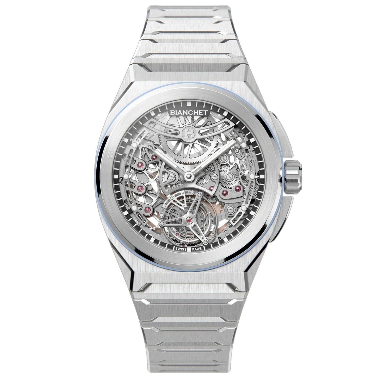 Bianchet Ultrafino Rotondo Titanium Skeleton Sky Blue RDUFFTSKTNSB 39 mm kol saati