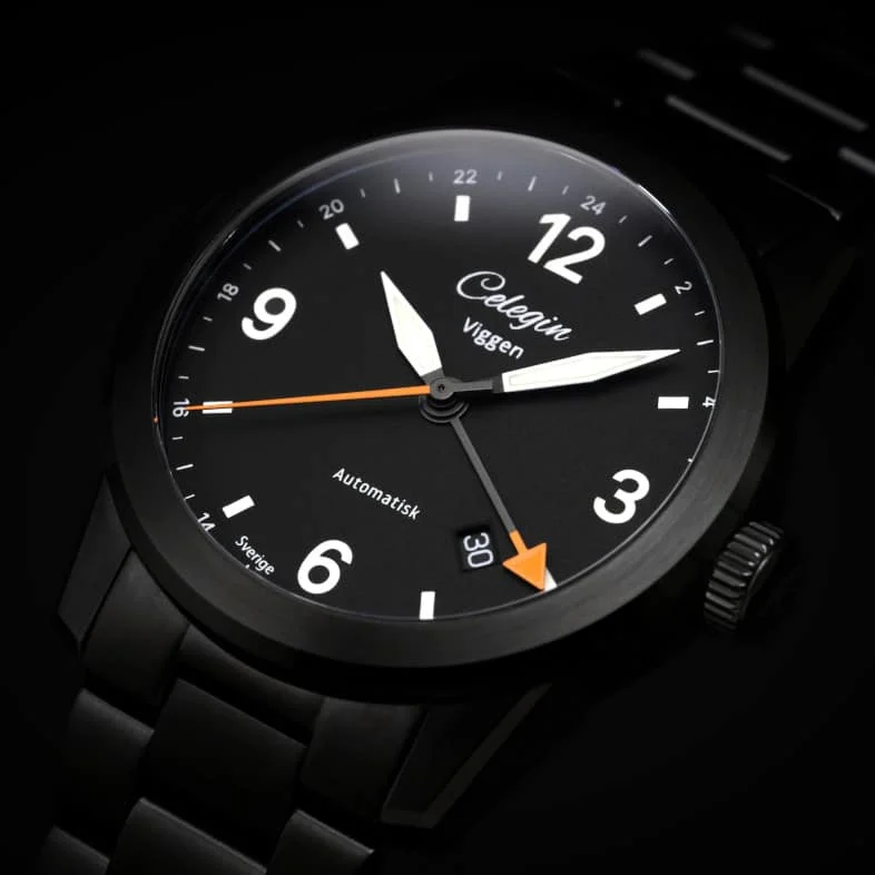 Celegin Viggen Cockpit GMT 42 mm kol saati