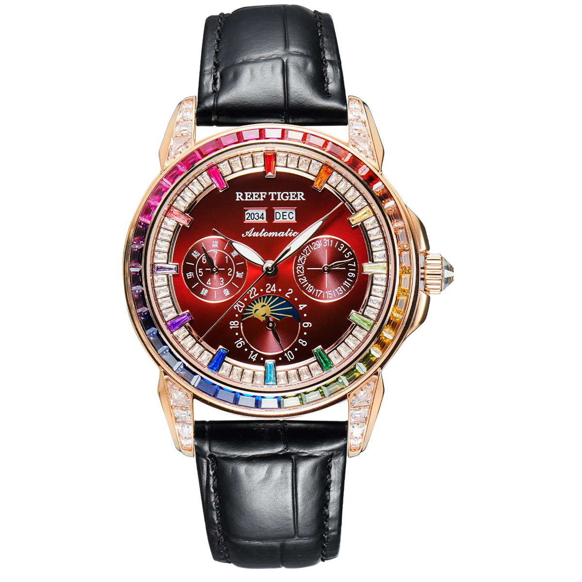 Reef Tiger Moon Phase RGA1988-PRRRBD 42 mm kol saati