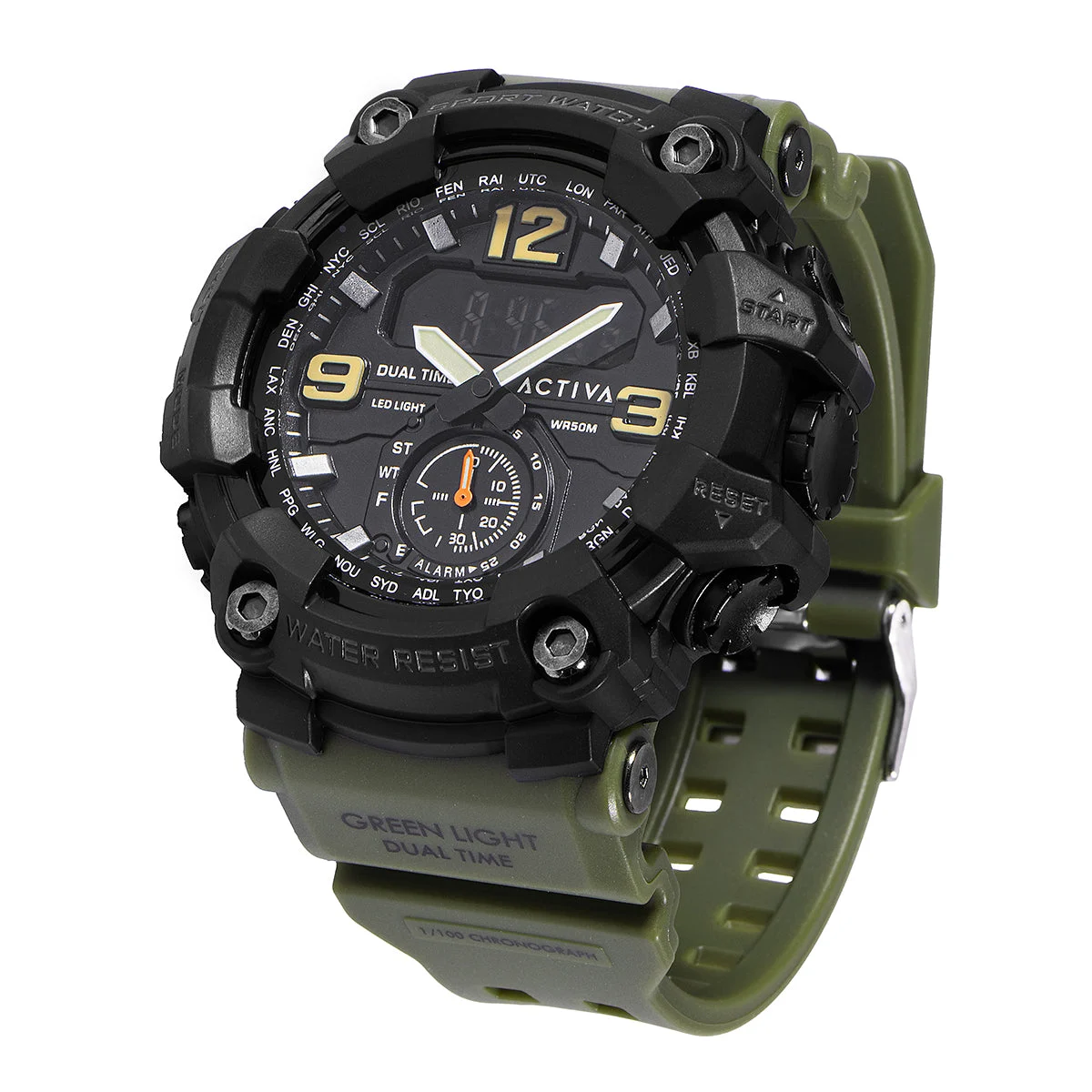 Invicta Activa X BlackOps Digital Watch - 56mm. Army Green (ACW1637-002) kol saati