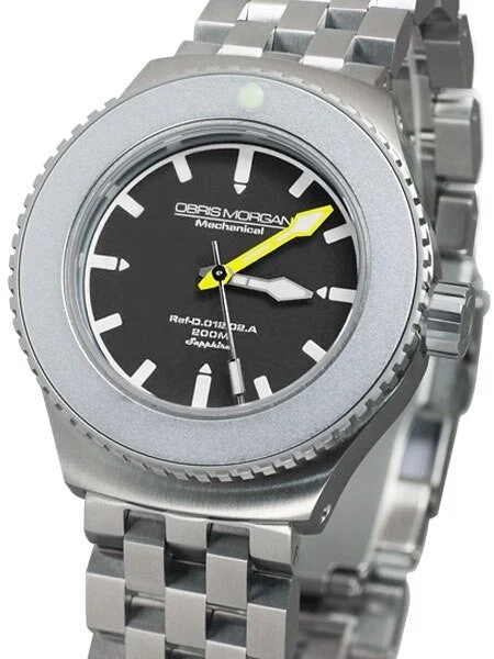 Obris Morgan Nevon Automatic Grey Dial Dive Watch with Robust Bracelet #NEVON-BBGY 43 mm kol saati