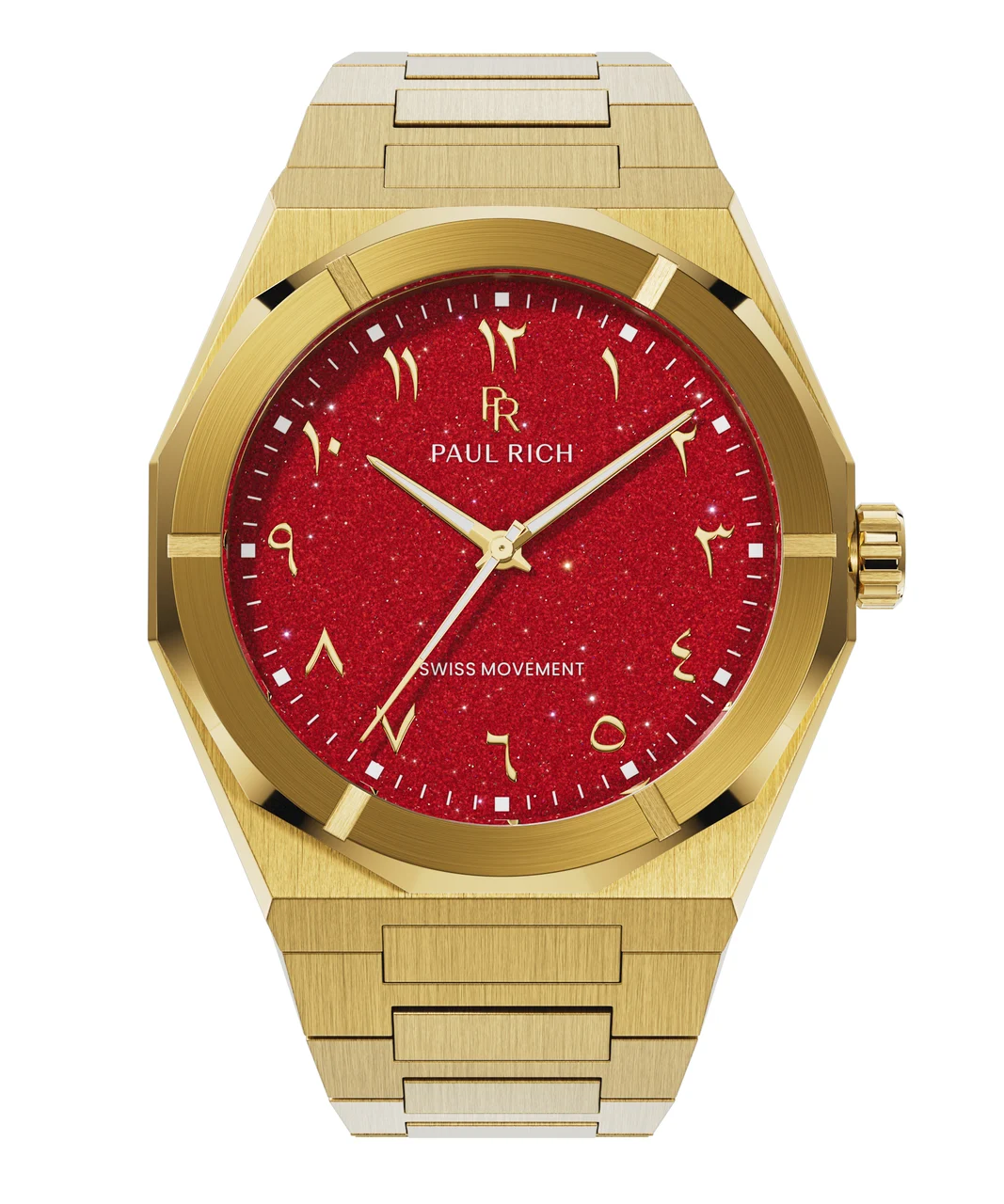 Paul Rich Star Dust II PR88IIArabic - Gold Red 43 mm kol saati