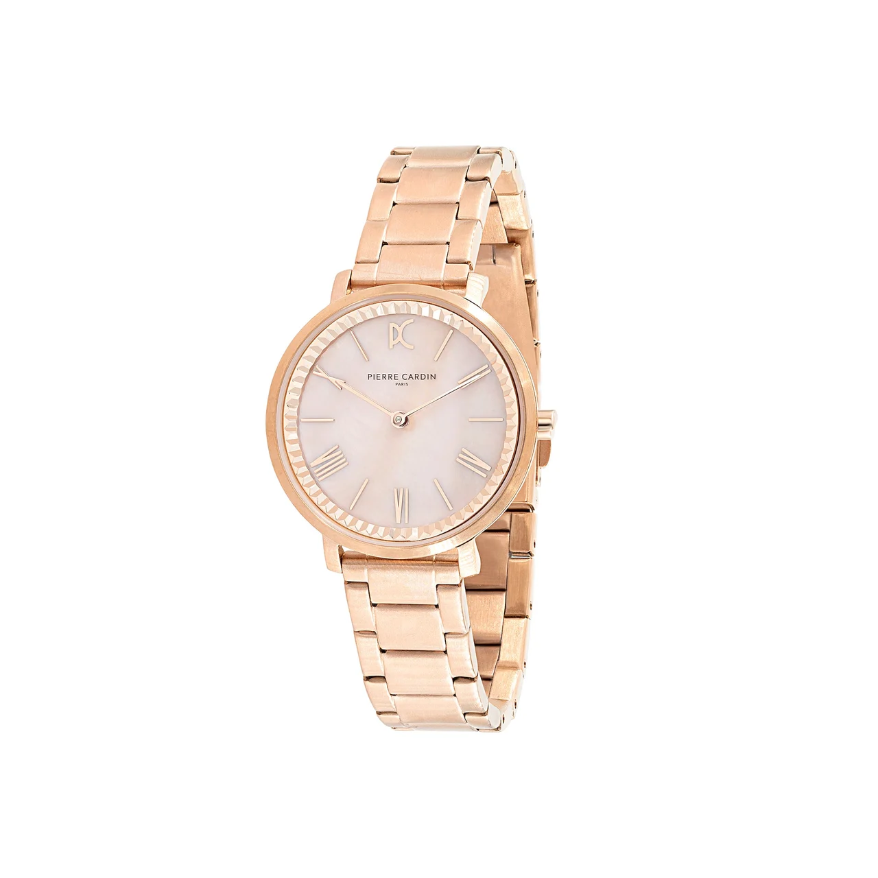 BROCHANT Mother of Pearl Look Rose Gold Watch with Metal Link Strap CBC.5005 32 mm kol saati