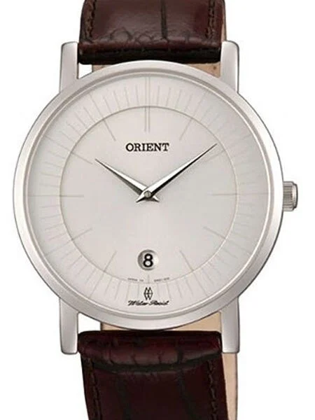 Orient Class Quartz Dress Watch with Sapphire Crystal and Silver-White Dial #GW0100AW 38 mm kol saati