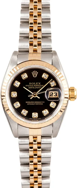 Rolex Datejust Watch 79173 Black Diamond 79313 kol saati