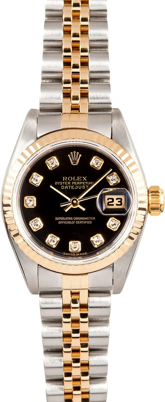Rolex Datejust Watch 79173 Black Diamond 79313 kol saati