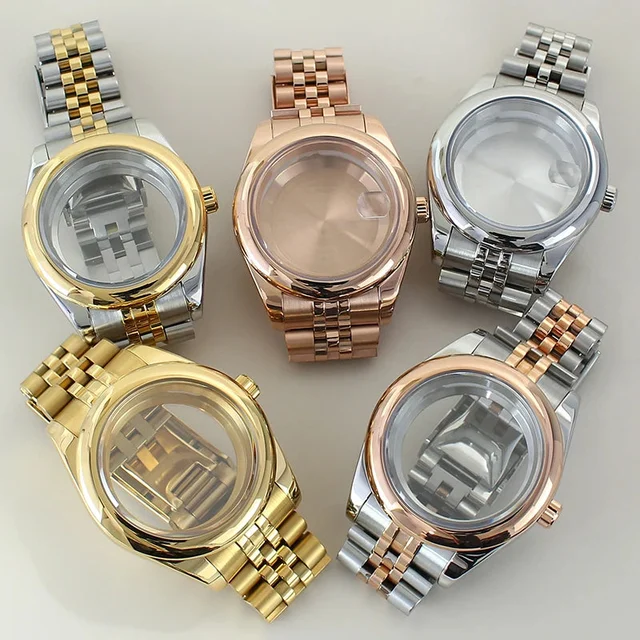 Tandorio Two Tone Oyster Perpetual Watch case Round Edge 39mm 36mm Sapphire Crystal Seiko