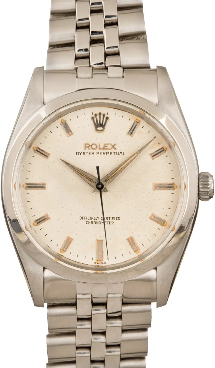 Rolex Oyster Perpetual 6614 Silver Dial 36 mm kol saati