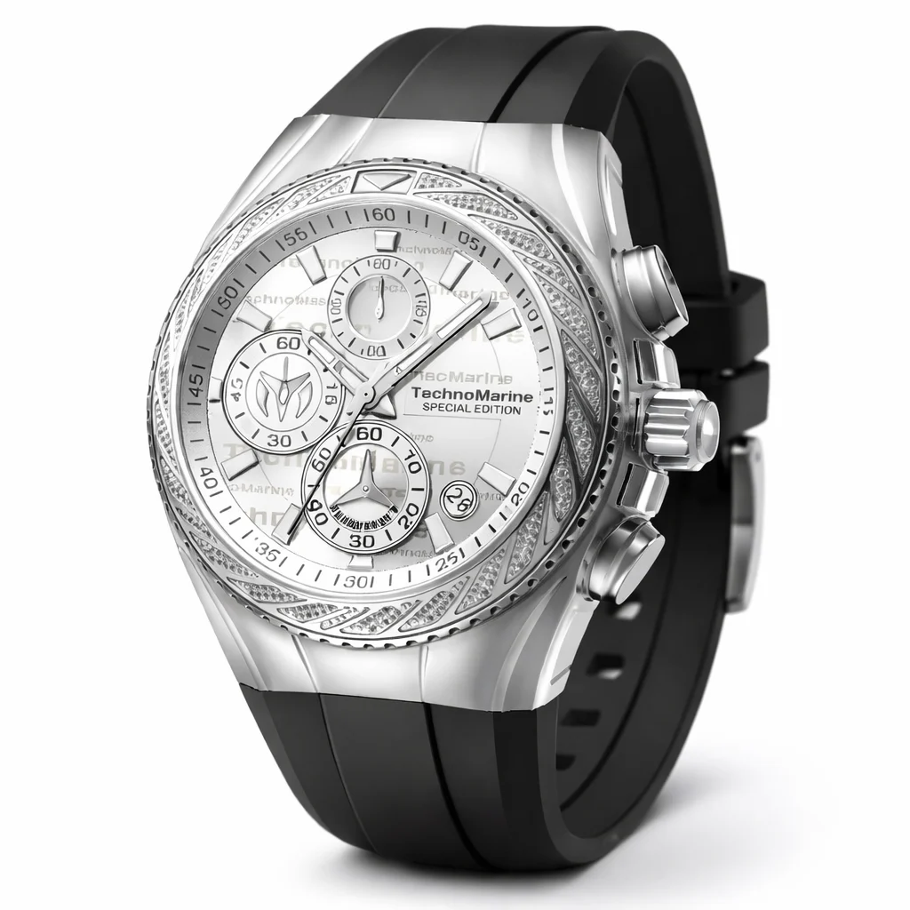 Technomarine Cruise Glitz Watch - 44.5mm. Black (TM-125014) 44.5 mm kol saati